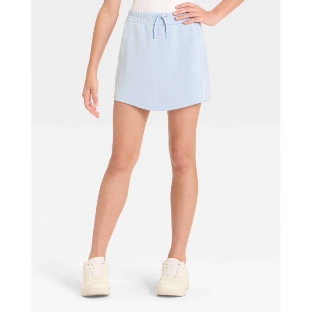 NWT~ All in Motion sz S 6/7 Blue Girls Airy Sleek Flap front Skort Gym